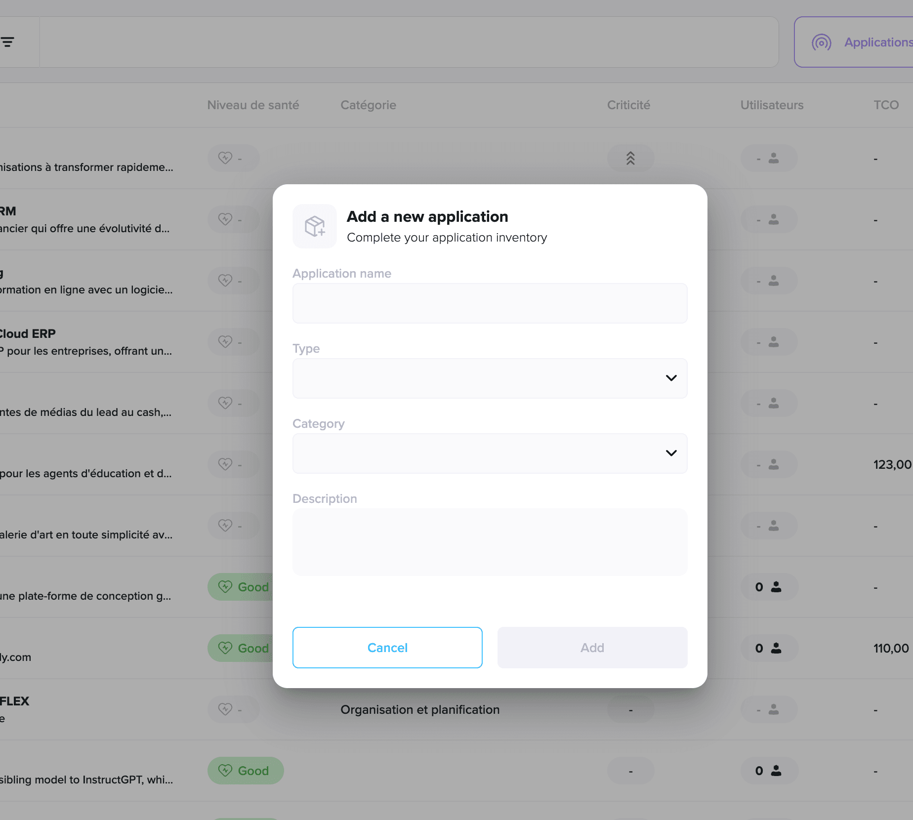 Création d'une application personnalisée